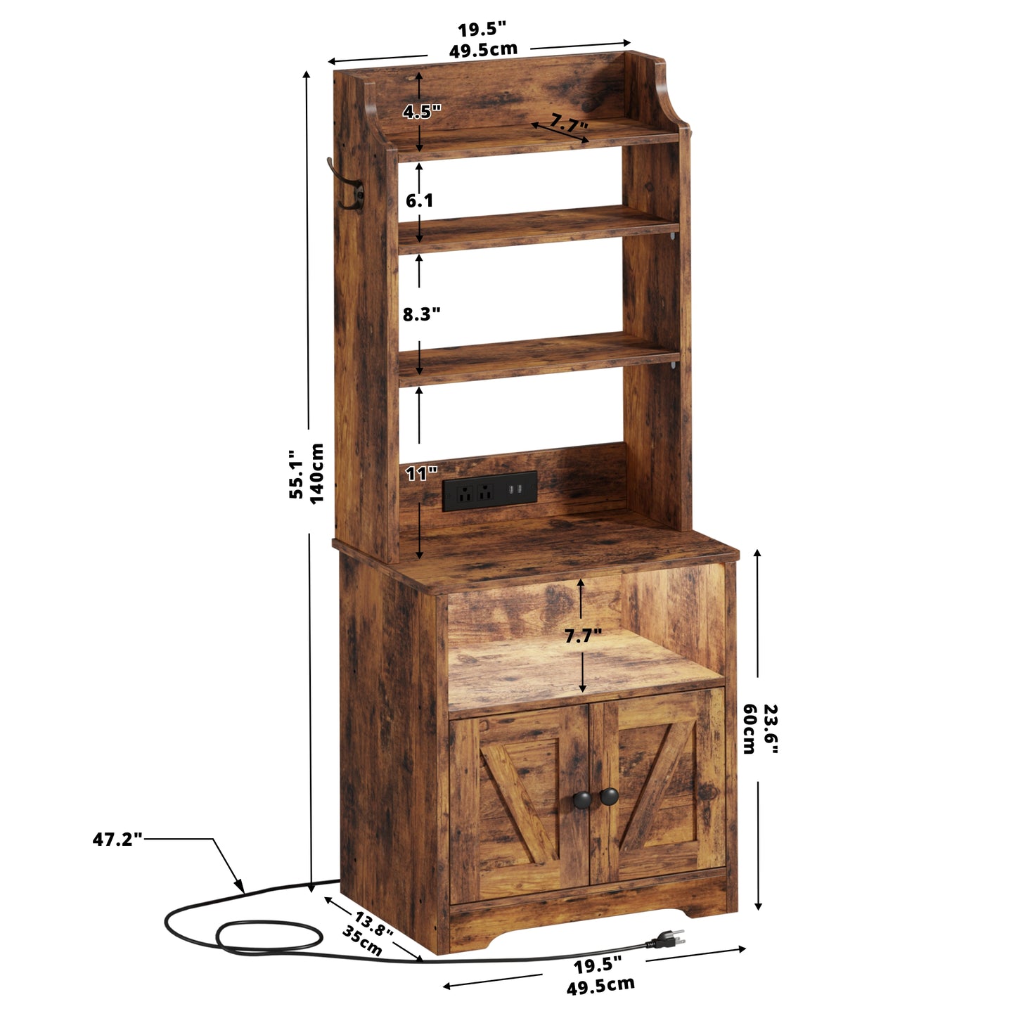 55" Tall Nightstand with LED Lights