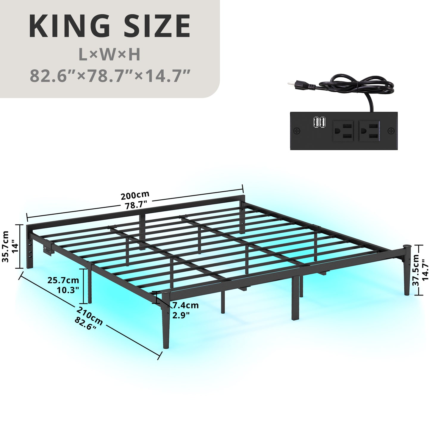 LIKIMIO Bed Frame with LED Lights