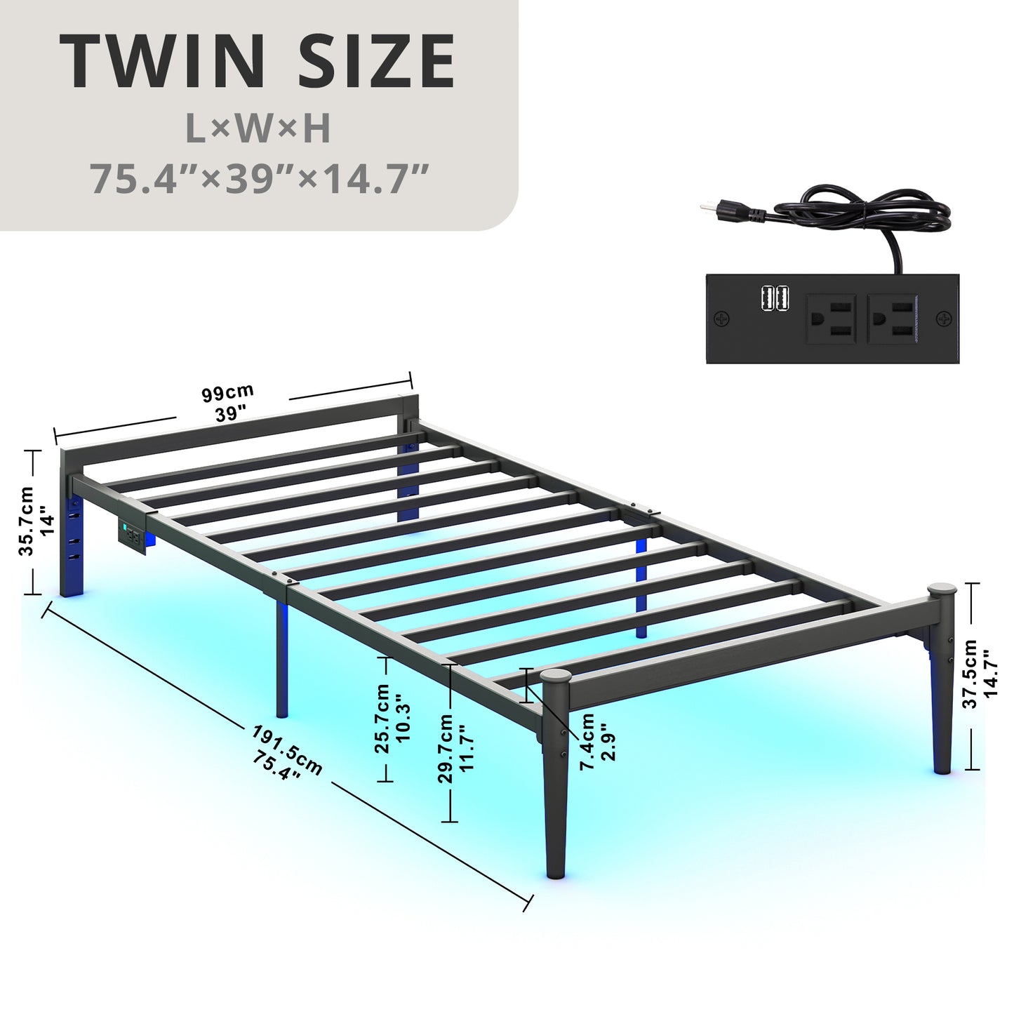LIKIMIO Bed Frame with LED Lights