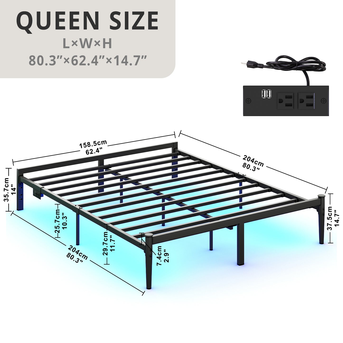 LIKIMIO Bed Frame with LED Lights