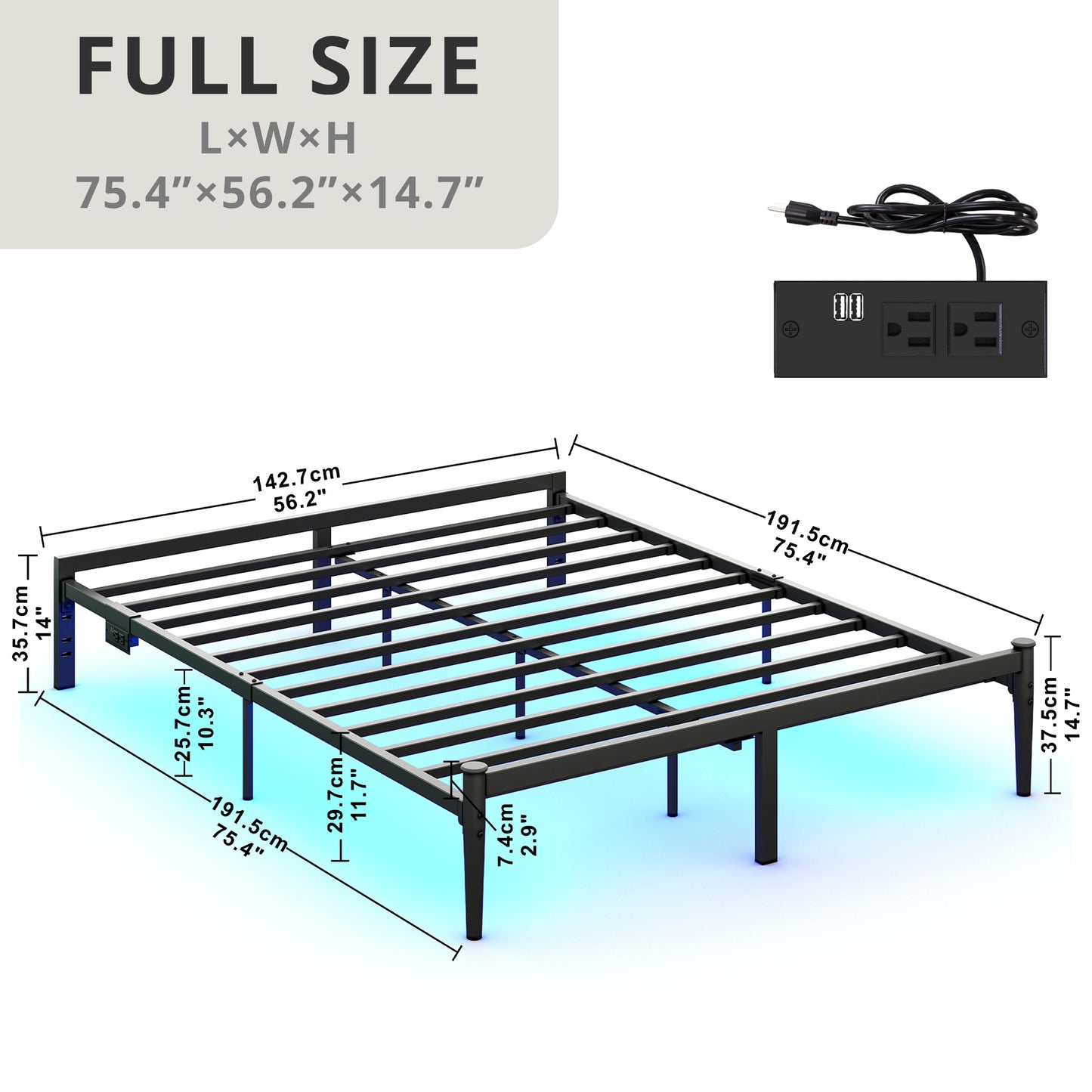 LIKIMIO Bed Frame with LED Lights