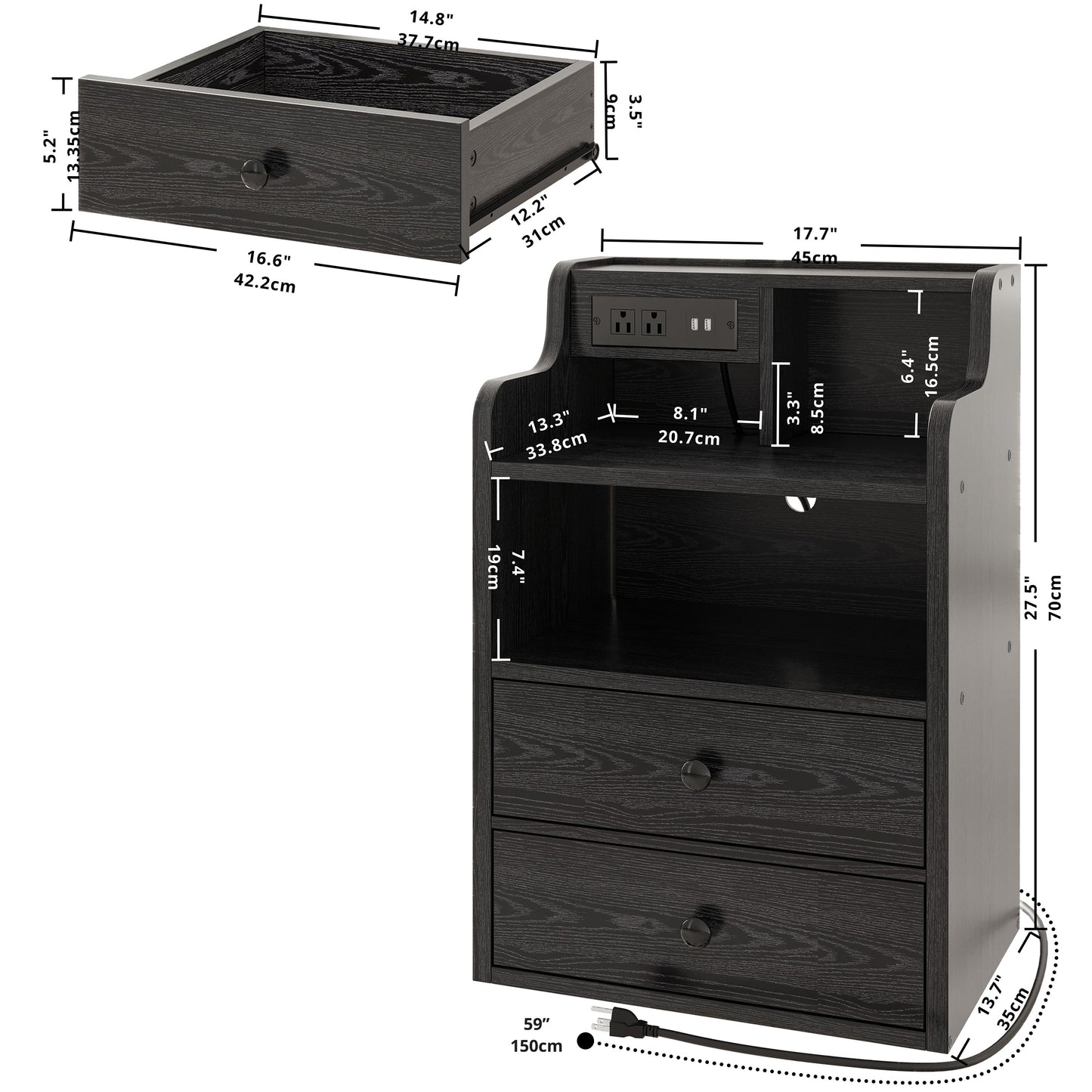 Nightstand with Charging Station