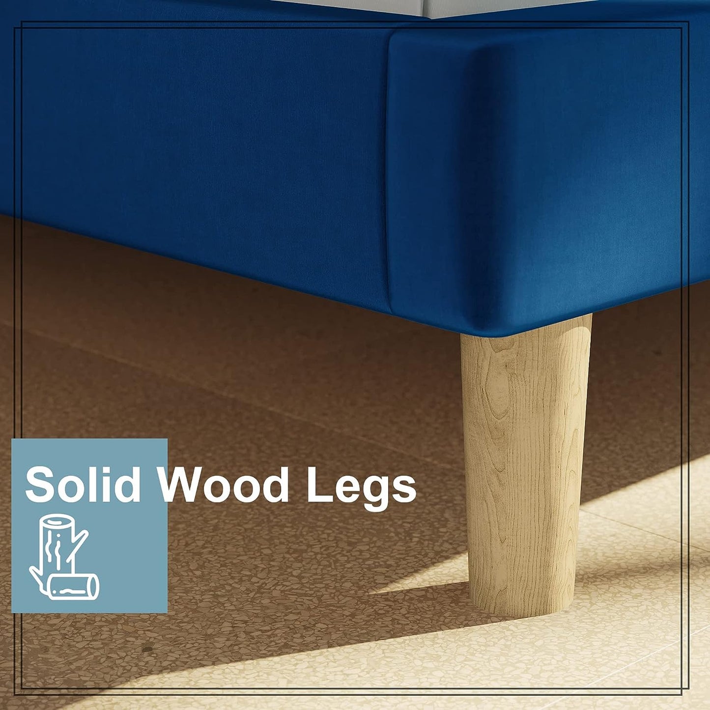 King Bed Frame and Headboard Royal Blue