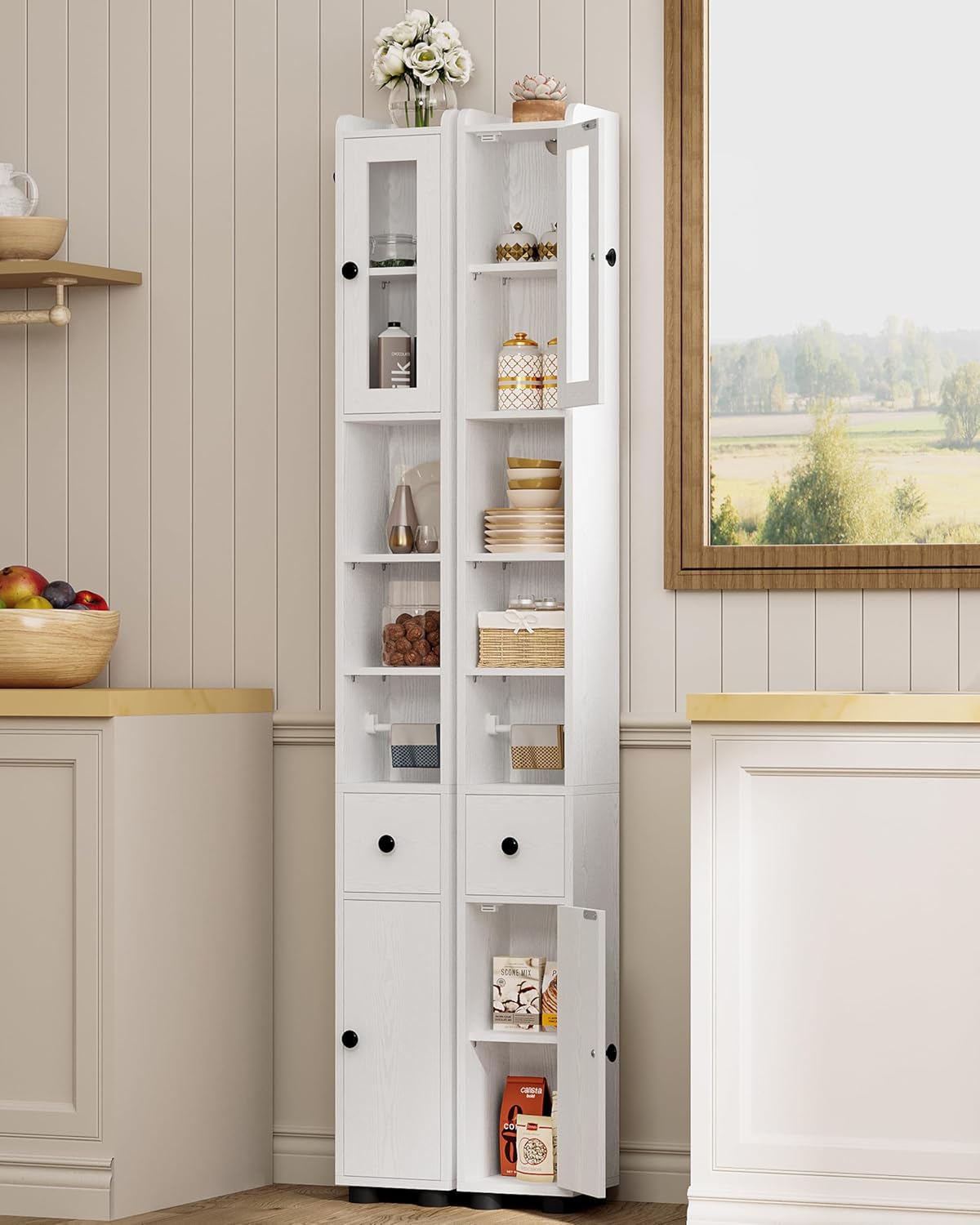 LIKIMIO Freestanding Slim Bathroom Storage Cabinet(71“)