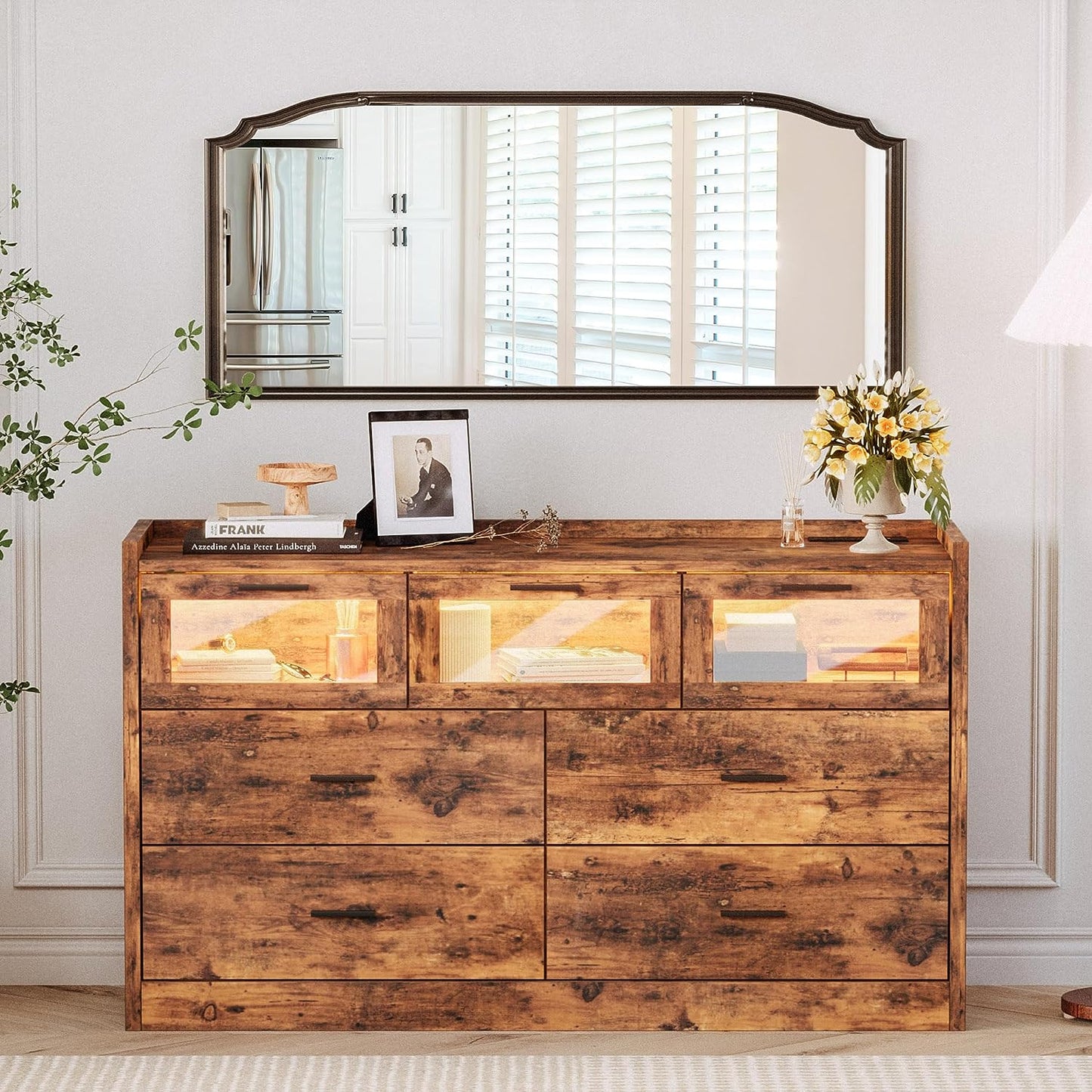 LIKIMIO 47" LED Dresser with 7 Drawers