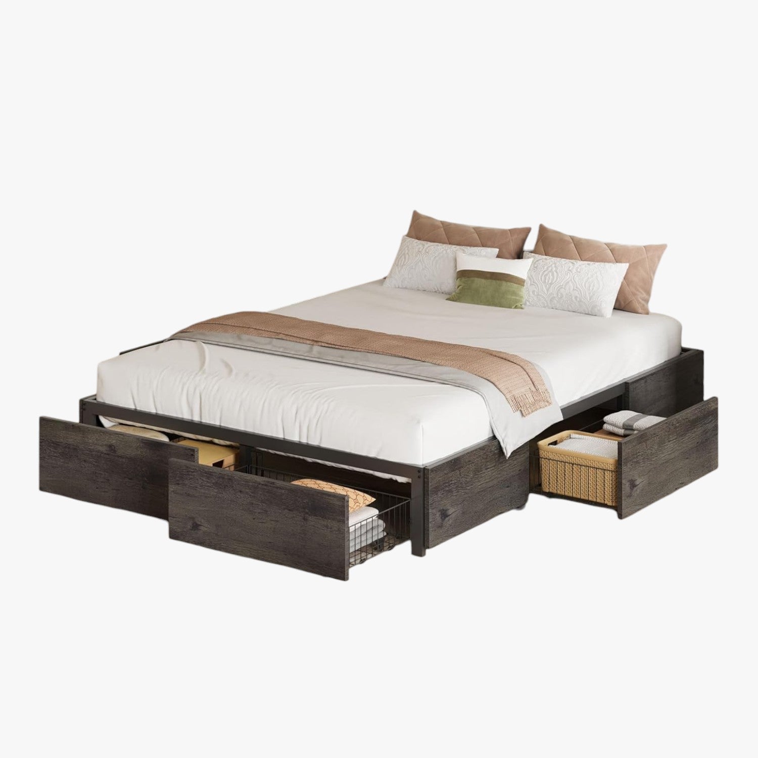 LIKIMIO Metal Bed Frame with Storage – Likimio