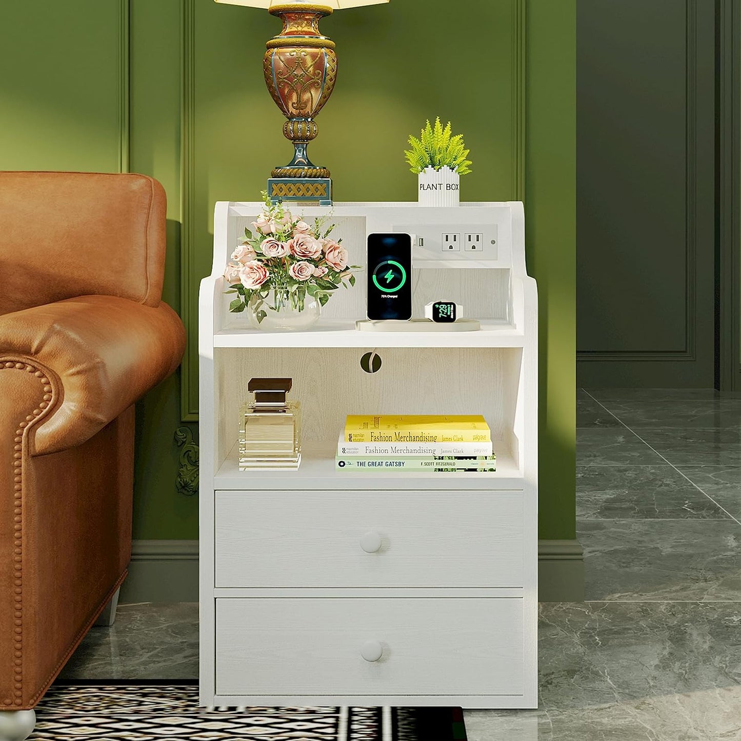 Nightstand with Charging Station