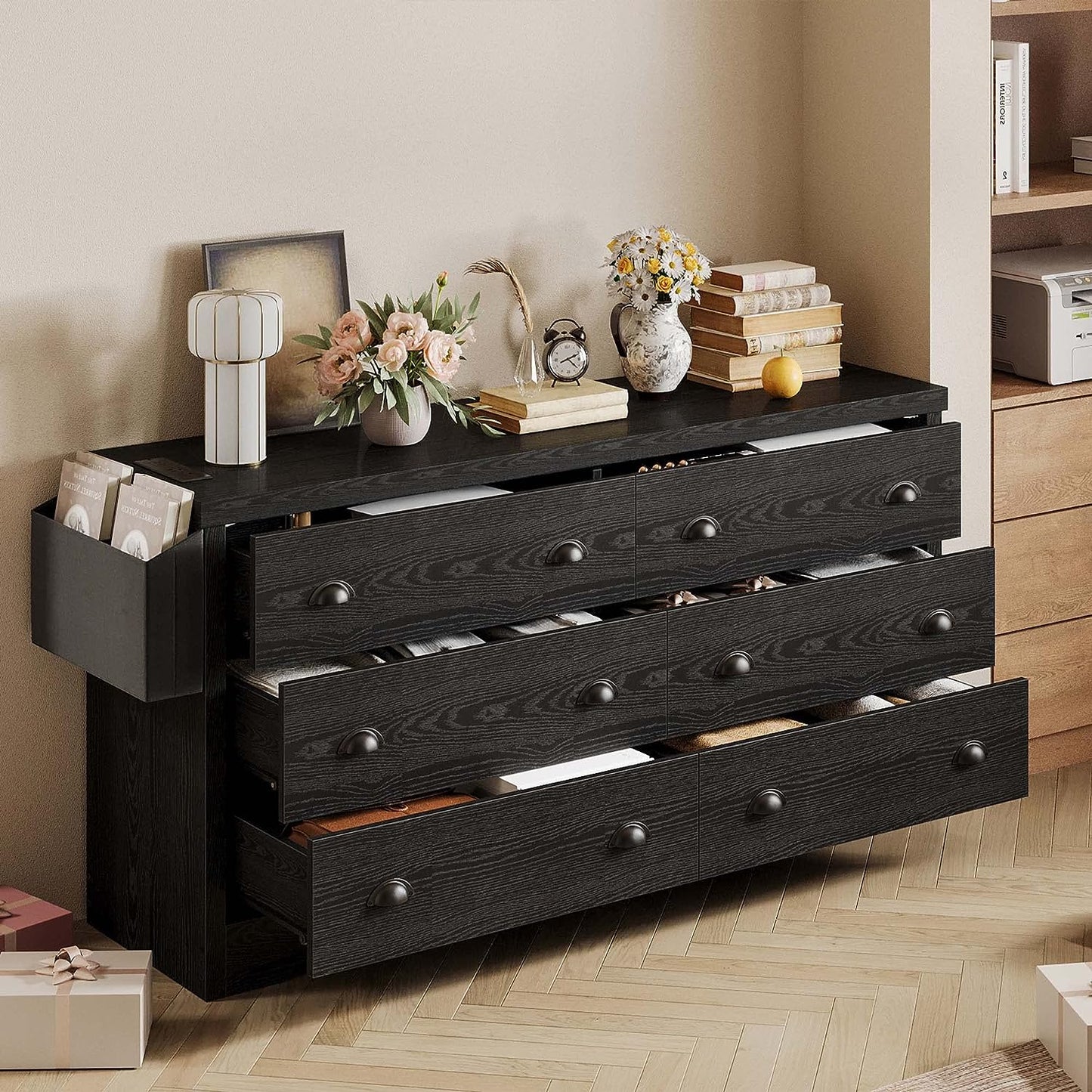 6 Drawer Dresser Black