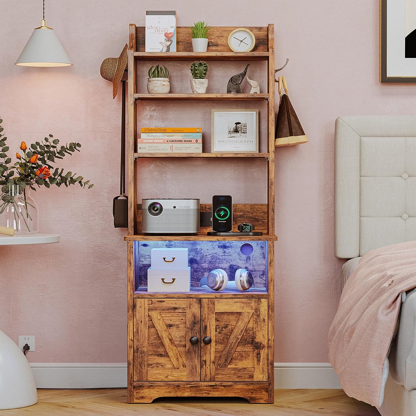 55" Tall Nightstand with LED Lights