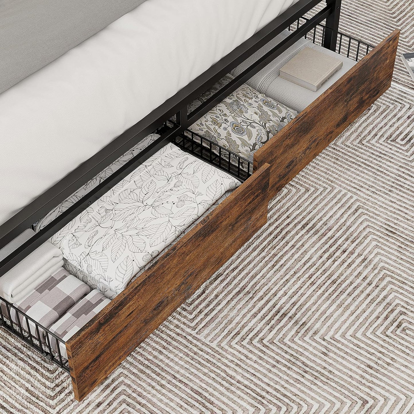 King Size Bed Frame with Storage Drawers