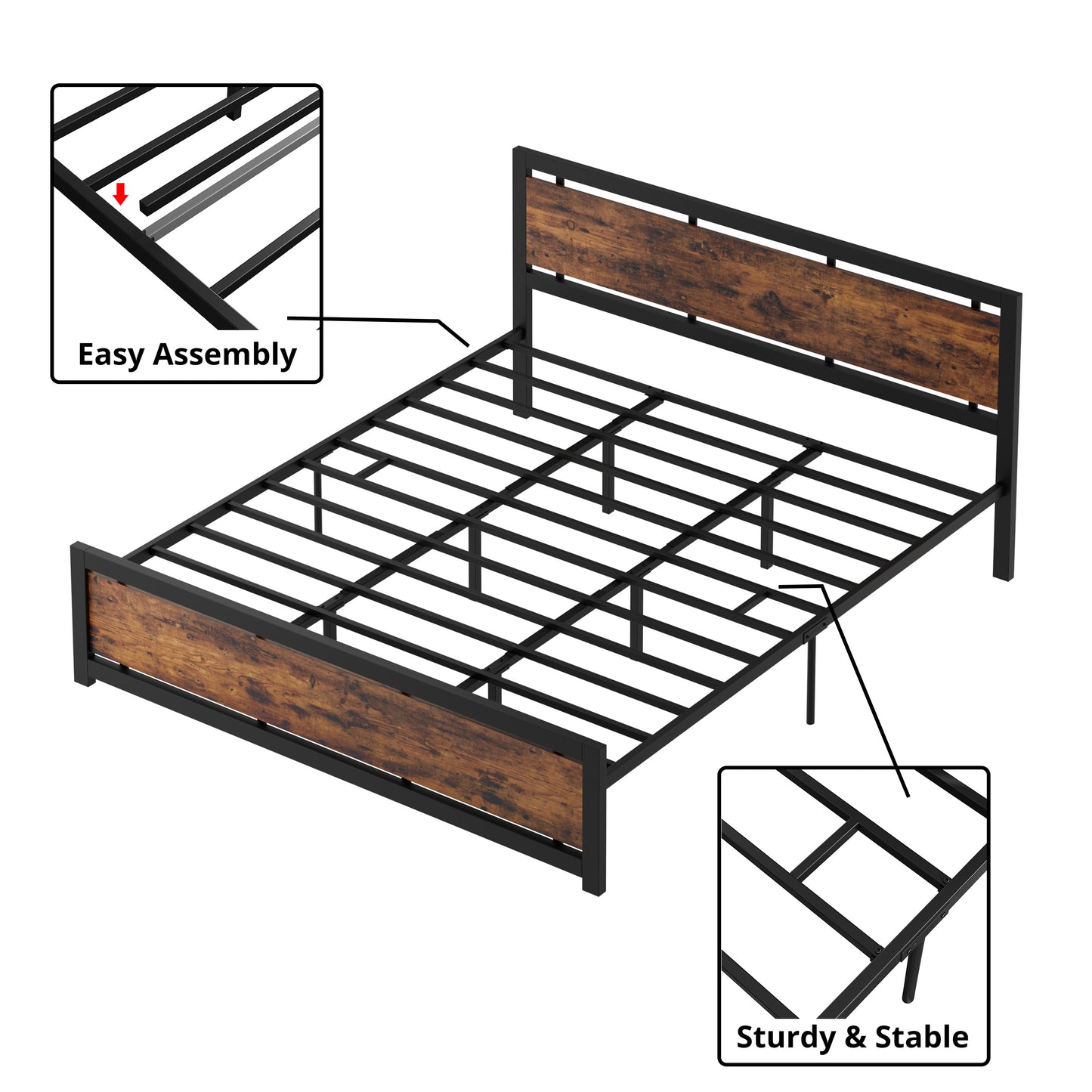 California King Bed Frames Vintage Brown