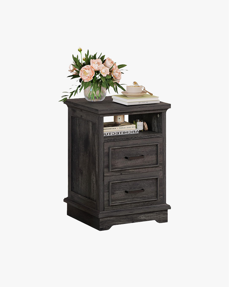 LIKIMIO Rustic Wood Nightstand