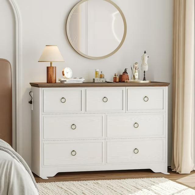 LIKIMIO Charging 7-Drawer Dresser(47.2“)