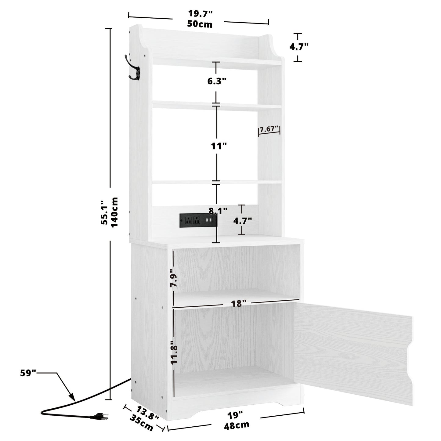 55" Tall Stand with Charging Station