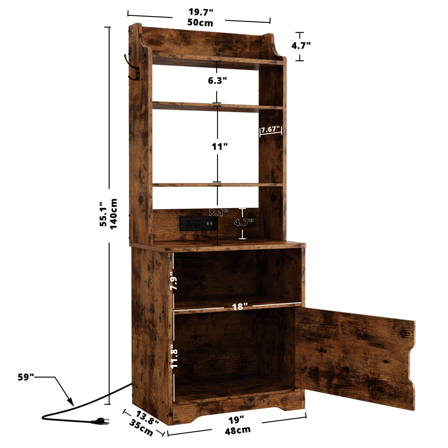 55" Tall Stand with Charging Station