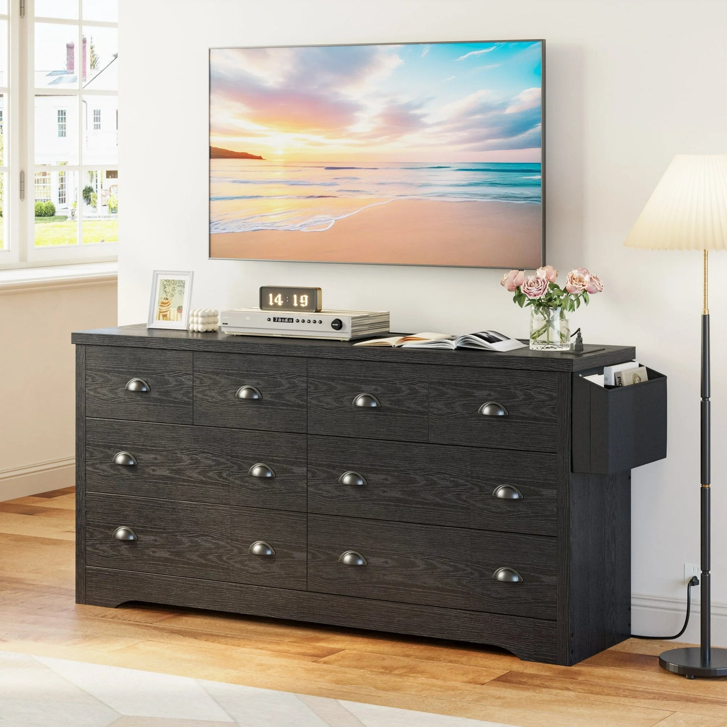 8 Drawer Dresser with Charging Station