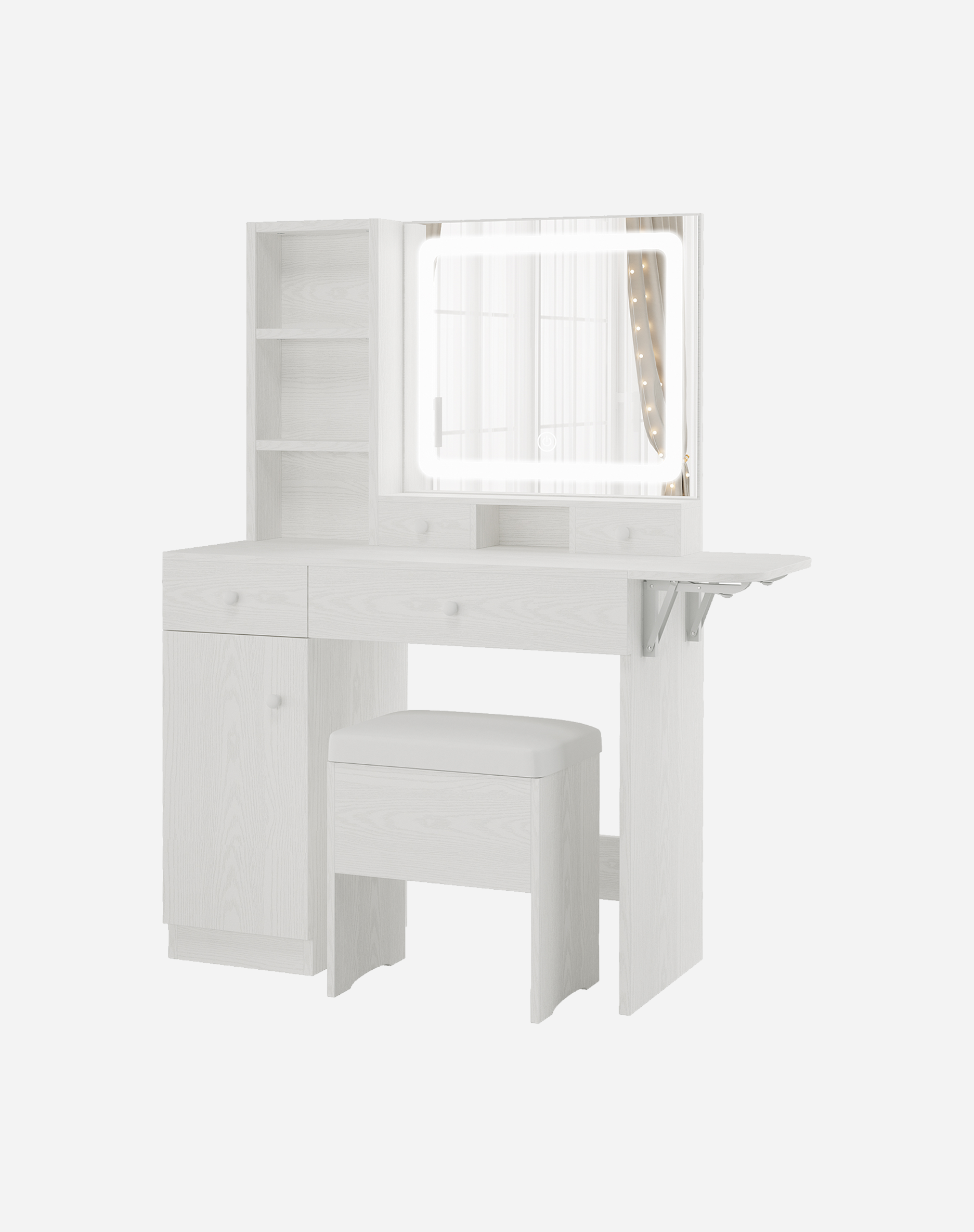 LIKIMIO 54.9” Lighted Make Up Vanity Set