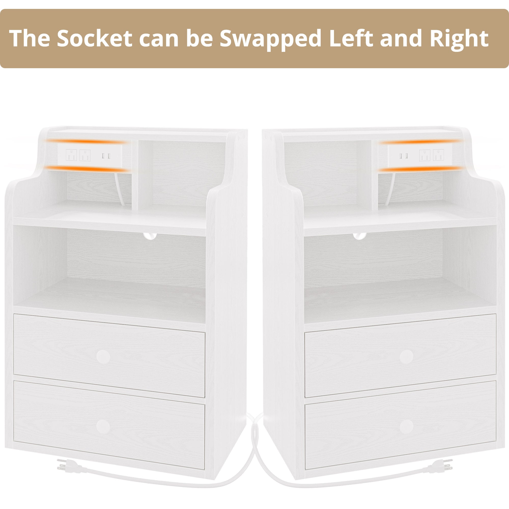 LIKIMIO Charging Station & Partition End Table
