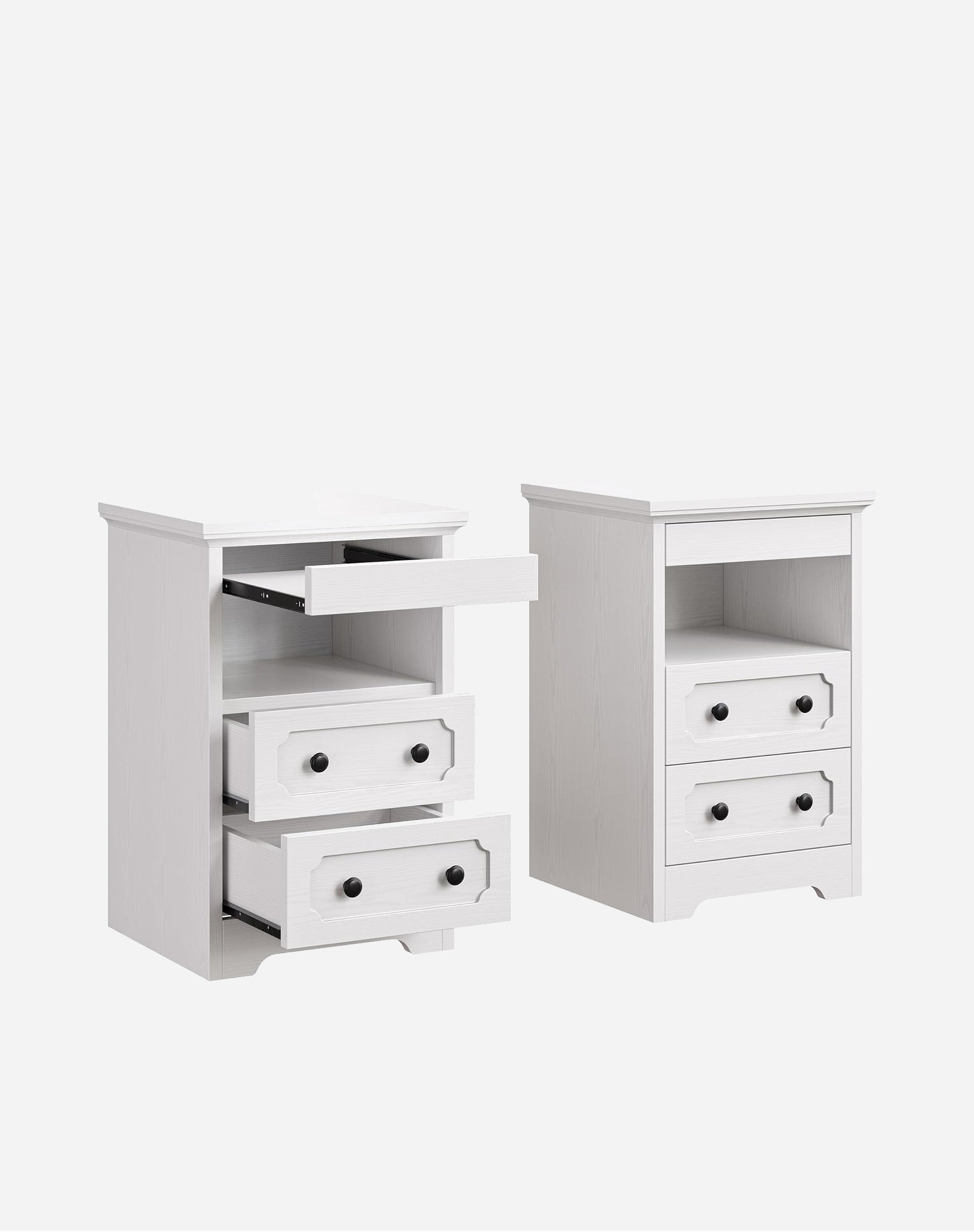 LIKIMIO Wooden Pull Out Tray Nightstand