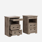 LIKIMIO Wooden Pull Out Tray Nightstand