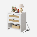 LIKIMIO Rattan Charging Nightstand