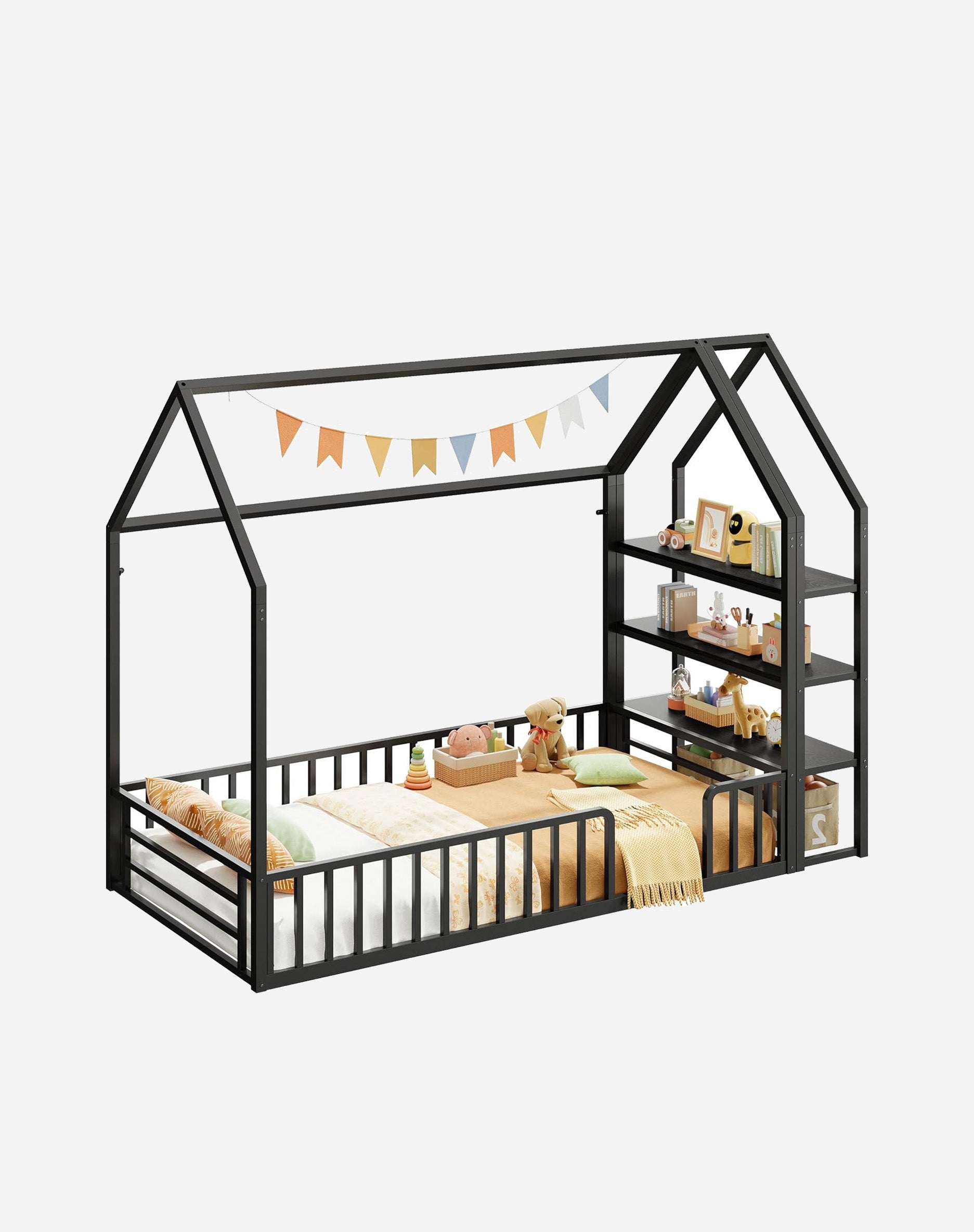 LIKIMIO Floor-standing Storage Loft Bed Frame