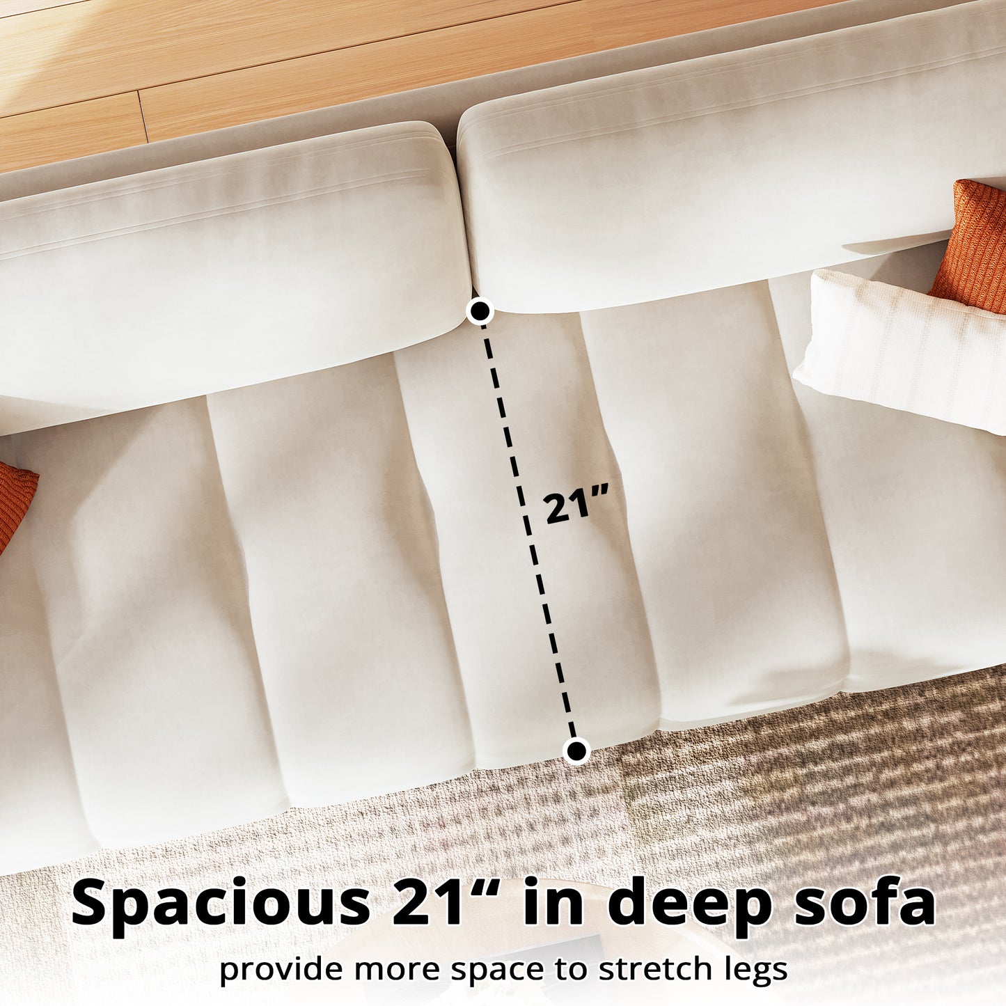 80.7" Modern Sofa Couch with Extra Deep Seats