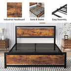 LIKIMIO Walnut Bed Frame