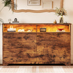 LIKIMIO LED & Power Strip Dresser 6-Drawer (59")