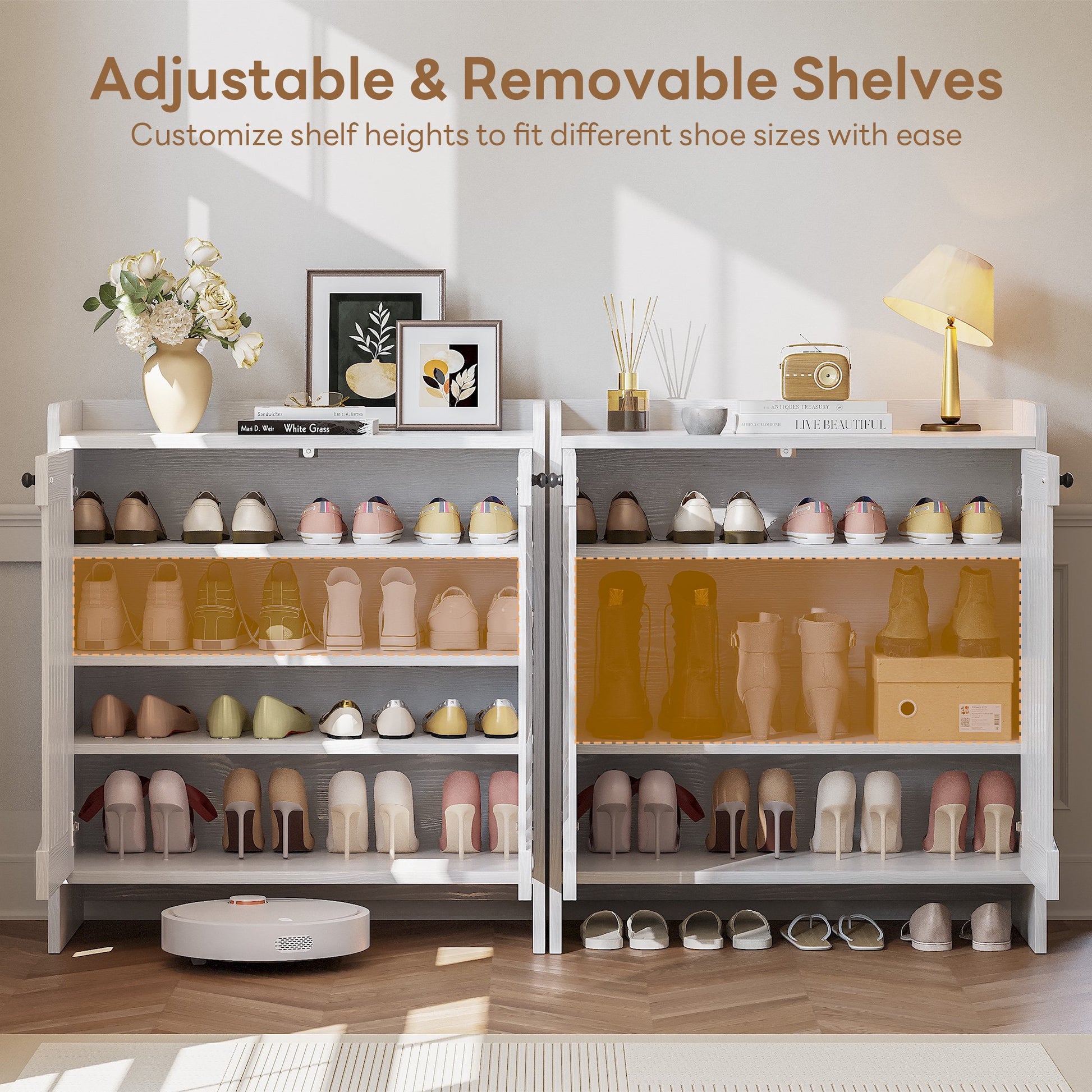 LIKIMIO Independent 4-Tier Adjustable Shoe Rack Storage Rack