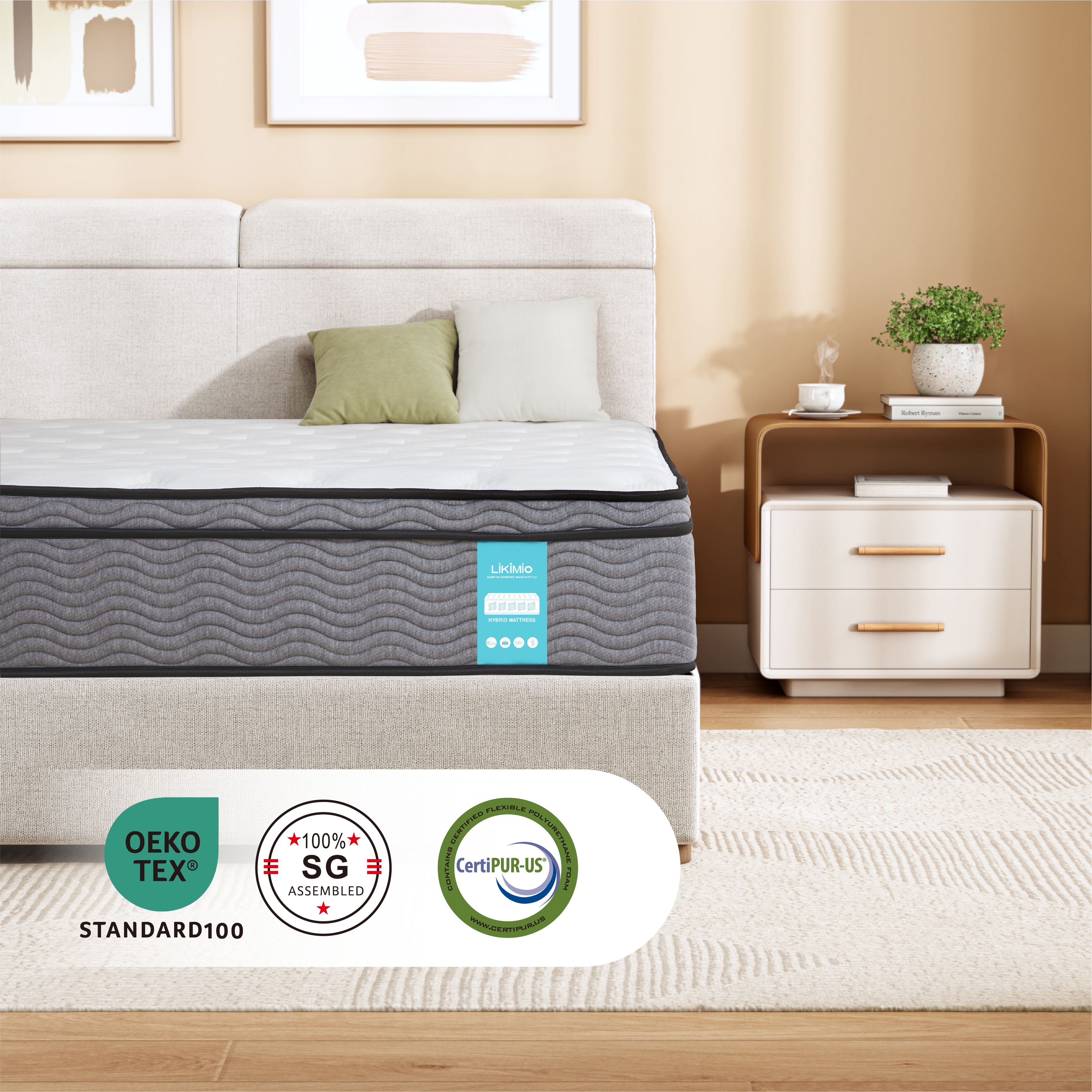 LIKIMIO Knitted Fabric Memory Foam Mattress (CertiPUR-US Certified)