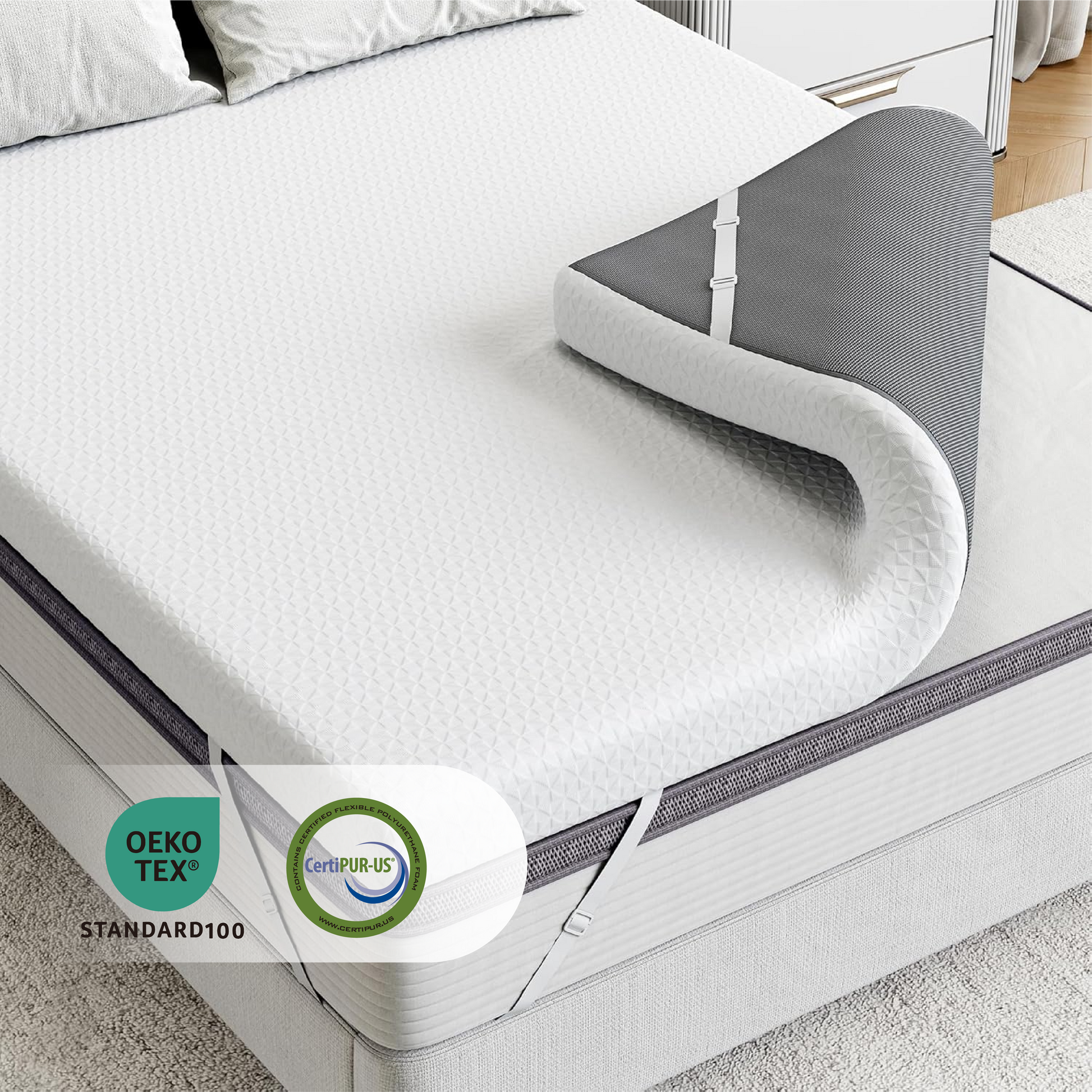 LIKIMIO Cooling Gel Memory Mattress Topper (CertiPUR-US Certified)