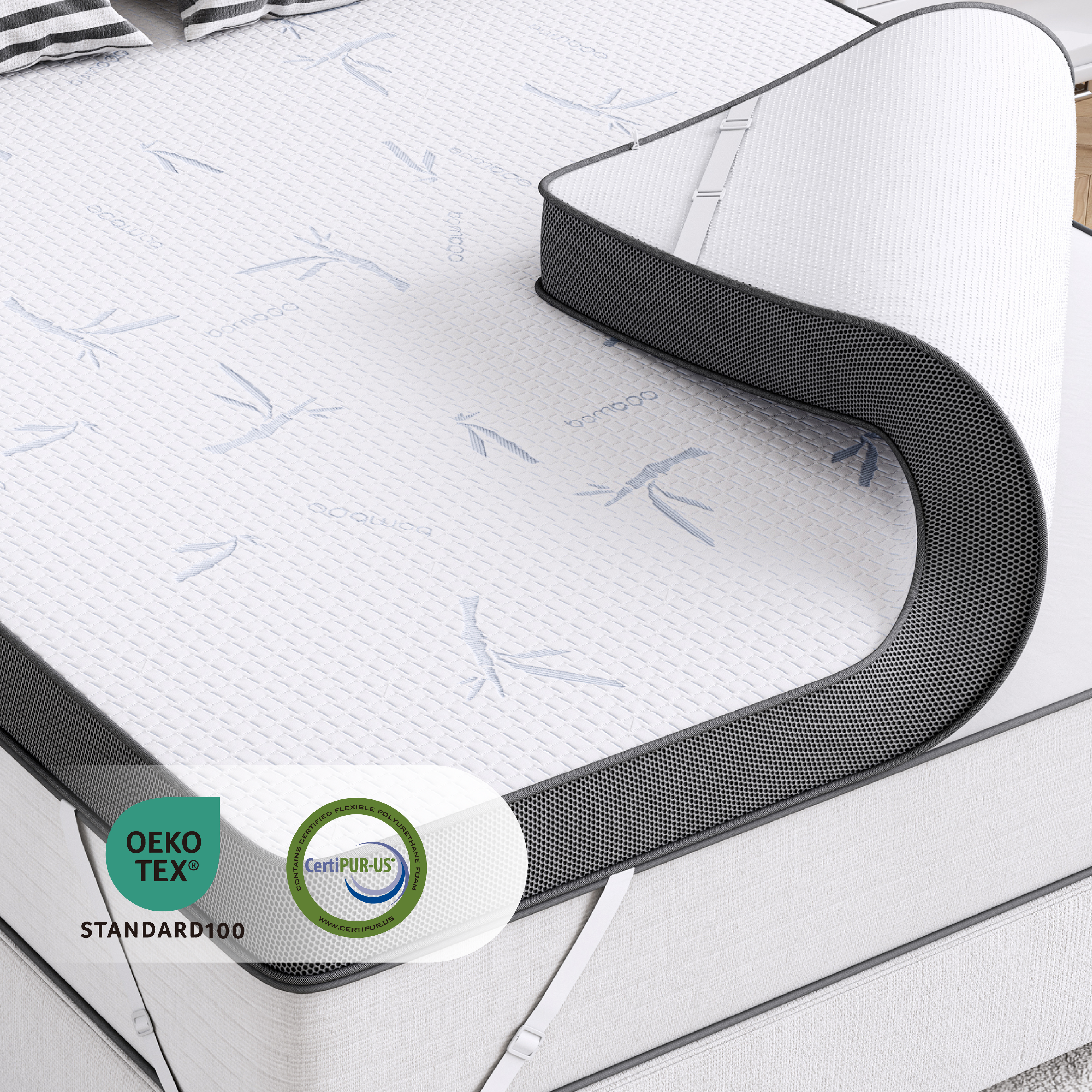 LIKIMIO Gel Breathable Memory Mattress Topper （CertiPUR-US Certified）