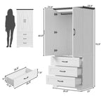 LIKIMIO Wooden Sensor Light Wardrobe Closet（70.9”）