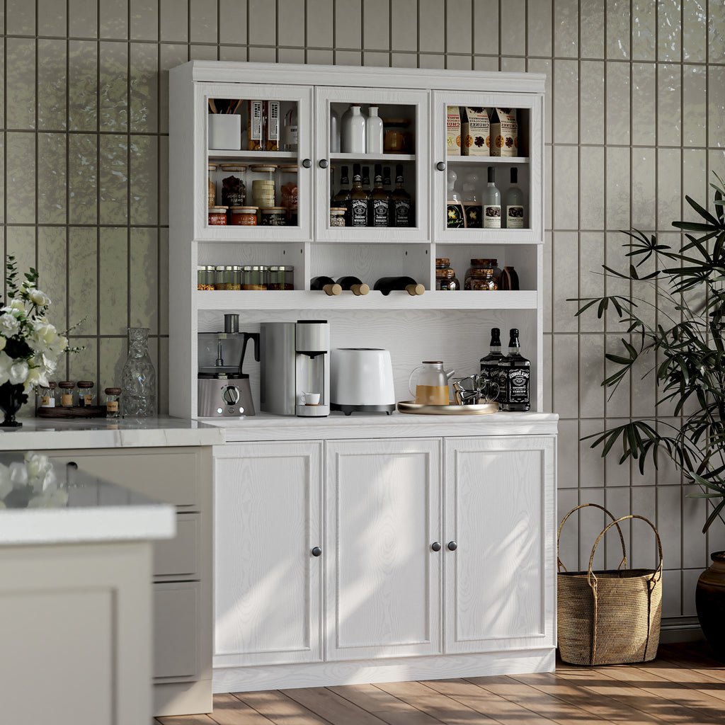 LIKIMIO Modern Glass Door Sideboard（74.8”）