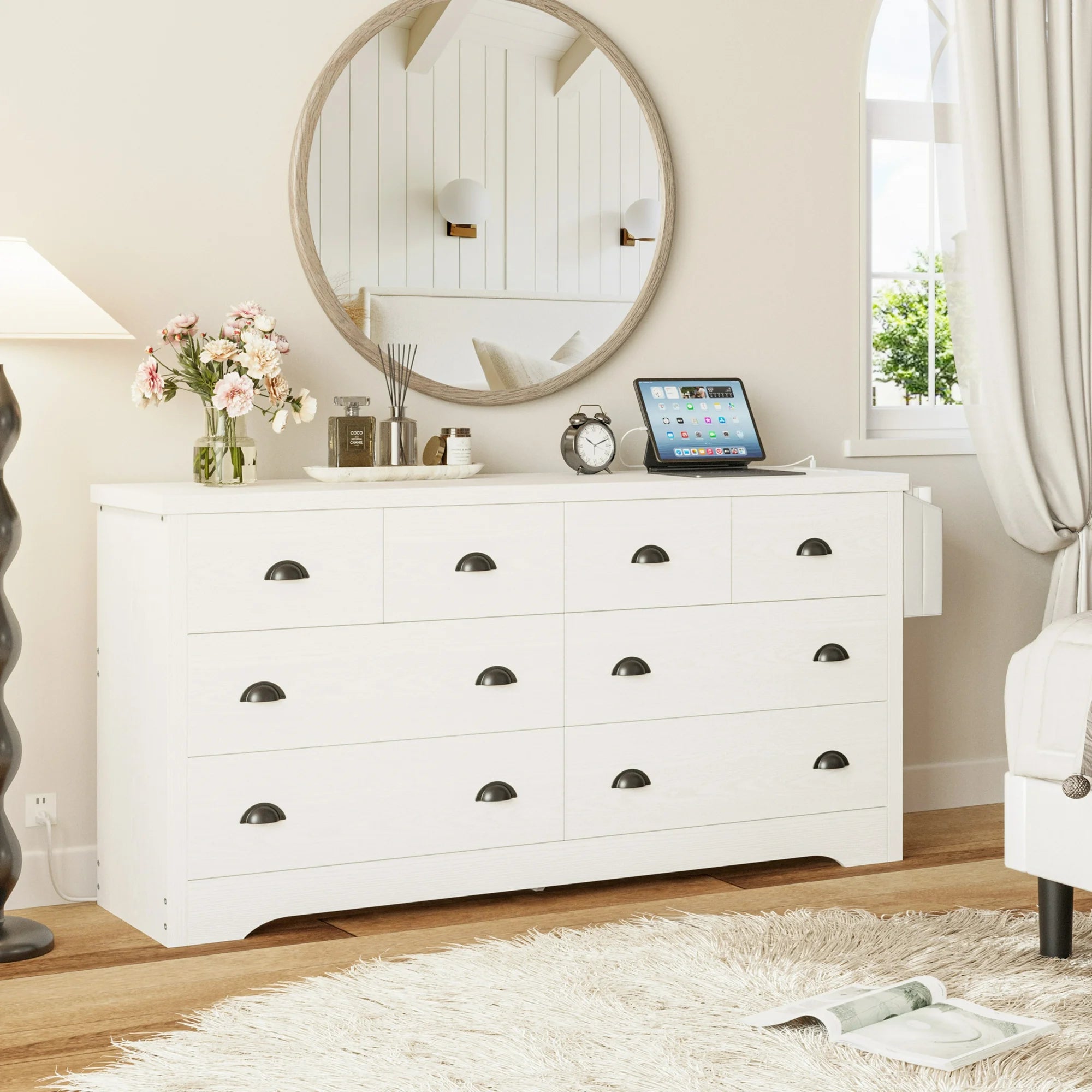 LIKIMIO Wooden 8-Drawers Dresser (59")