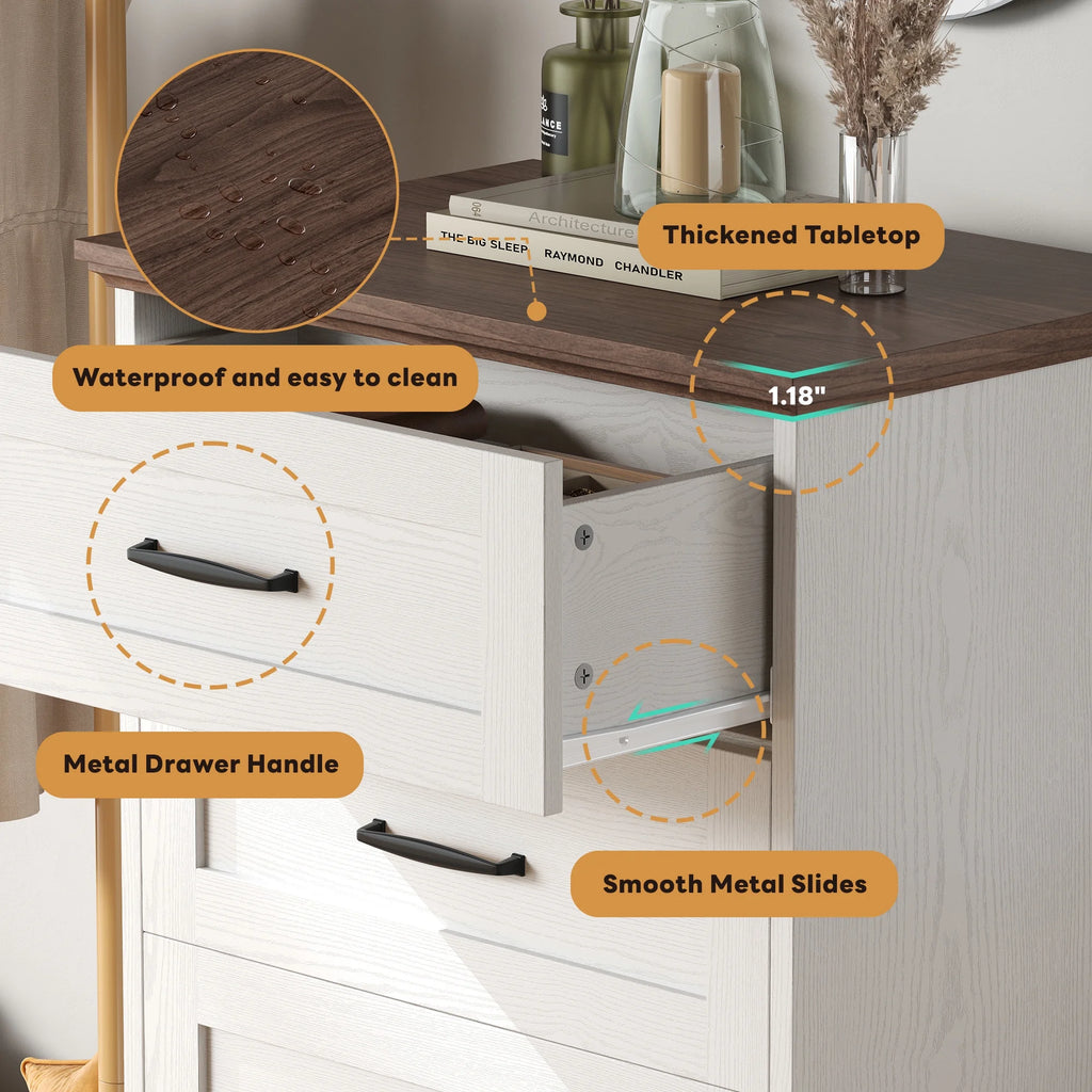LIKIMIO Wooden 5-Drawers Dresser