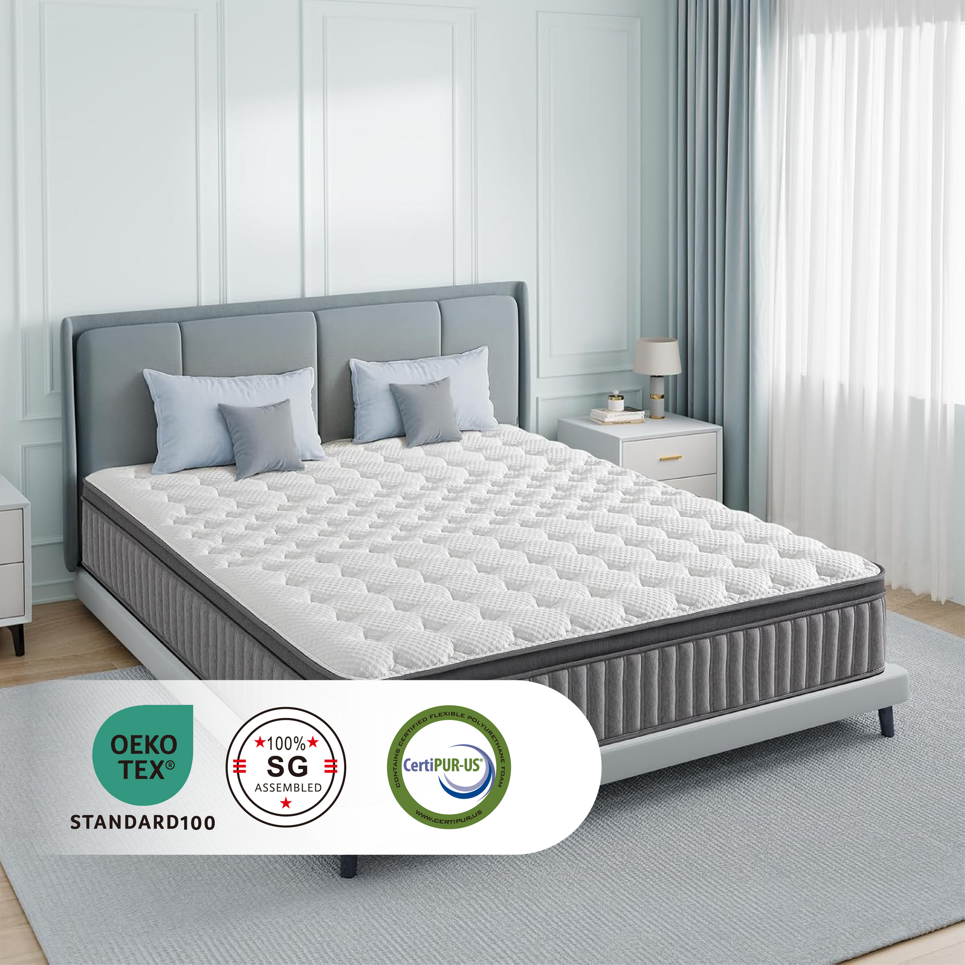 LIKIMIO LIKIMIO Ice Silk Fabric Memory Foam Mattress（CertiPUR-US Certified）