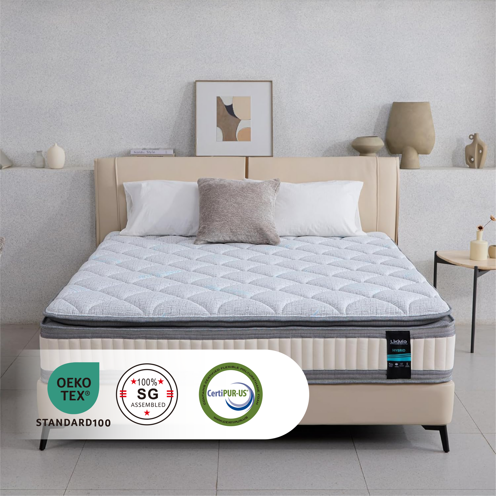LIKIMIO Tiger Mouth Style Spring Knitted Mattress（CertiPUR-US Certified）