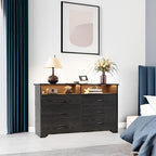 LIKIMIO LED & Power Strip Dresser 6-Drawer (59")