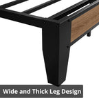 LIKIMIO King Bed Frames, with Charging Station, Wood and Cream