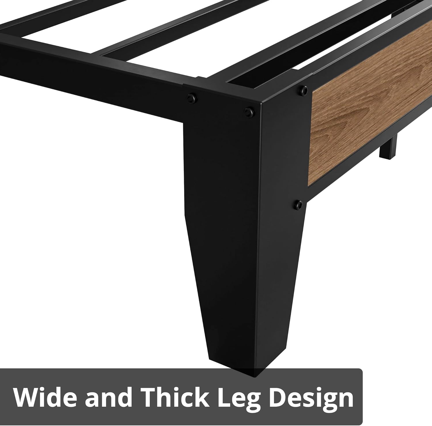 LIKIMIO King Bed Frames, with Charging Station, Wood and Cream