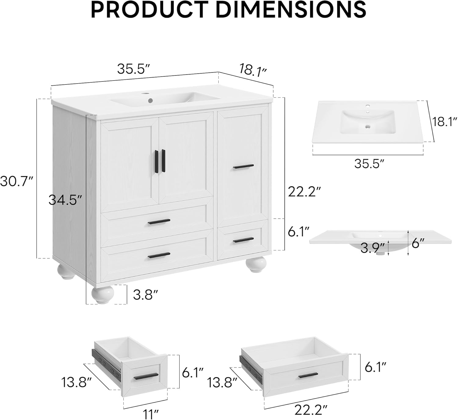 LIKIMIO Modern Bathroom Vanity (30"/35.5")