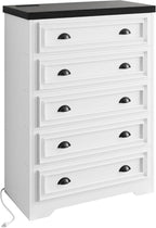 LIKIMIO 5-Drawer 43" Tall Dresser with Built-in Charging Station