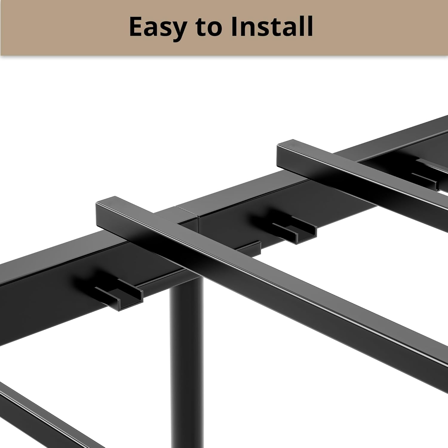 LIKIMIO High Industrial Style Headboard Bed Frame