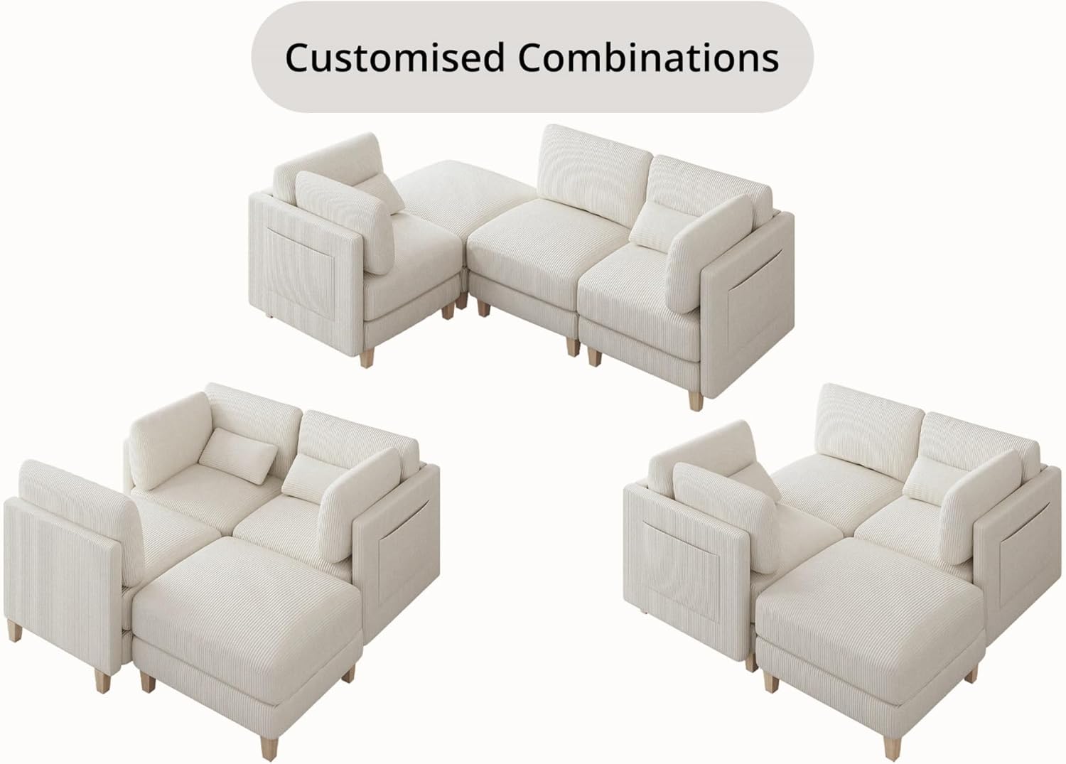 LIKIMIO 91.1" L-Shaped Sectional Sofa
