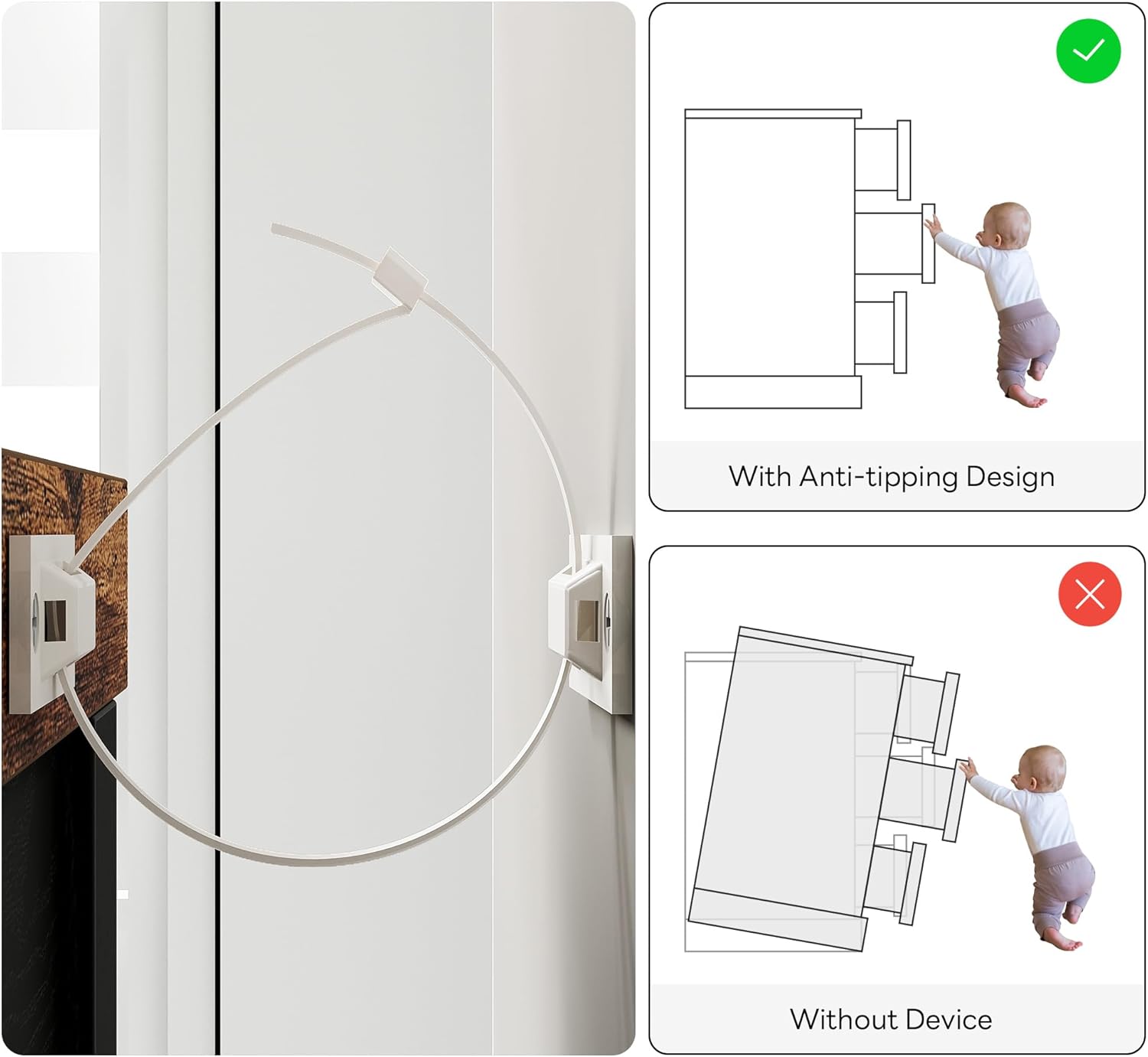 LIKIMIO Wooden 5-Drawer Dresser（43“）