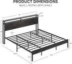 LIKIMIO Wood Grain Bed Frame