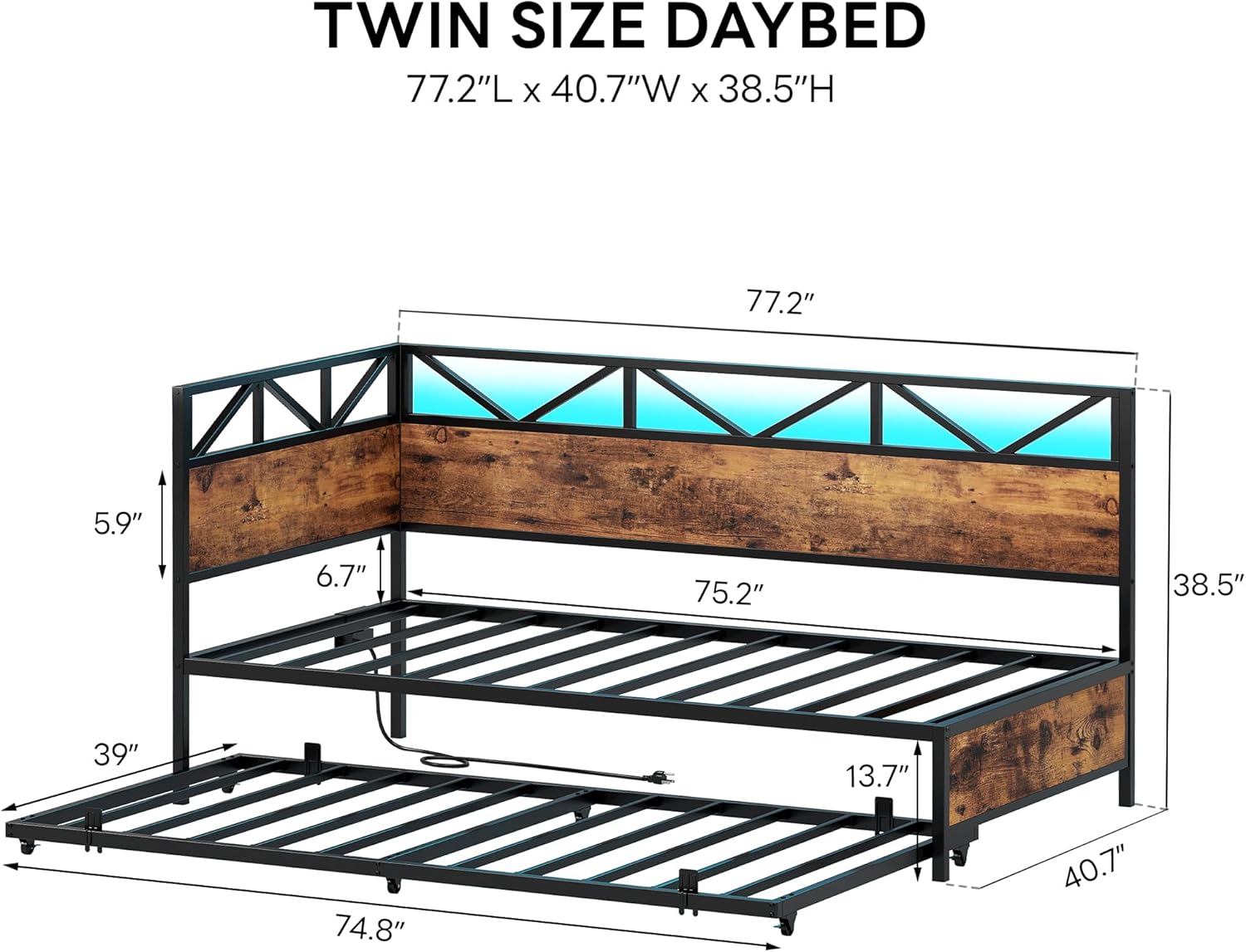LIKIMIO 2-IN-1 Pull-Down Scroll Wheel Corner Bed