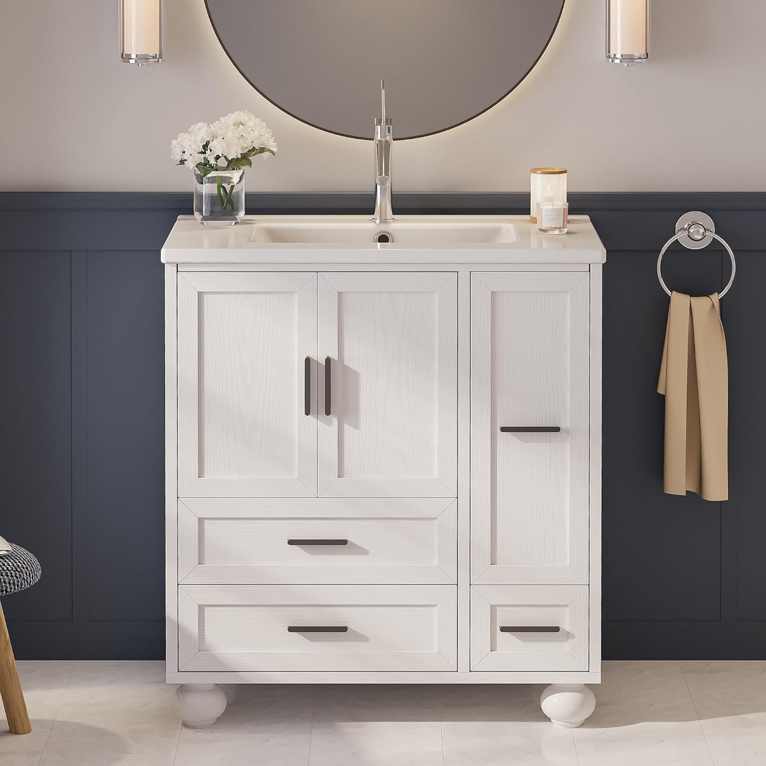 LIKIMIO Modern Wooden Bathroom Vanity (30"/36")